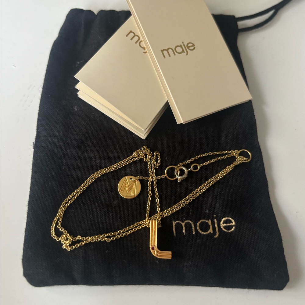 Maje Gold Initial Necklace L